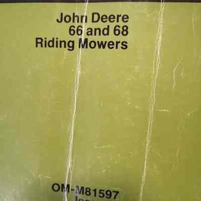 John Deere 66 and 68 riding mowers. Operator's manual