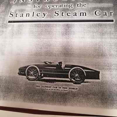 Instructions for operating the Stanley steam car