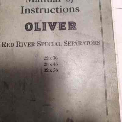 Manual of instruction Oliver Red River special separators 22x36, 28x46, 32x56