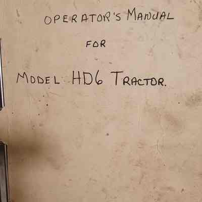 Operator's manual for model HD6 tractor (prior to serial no. 13322).