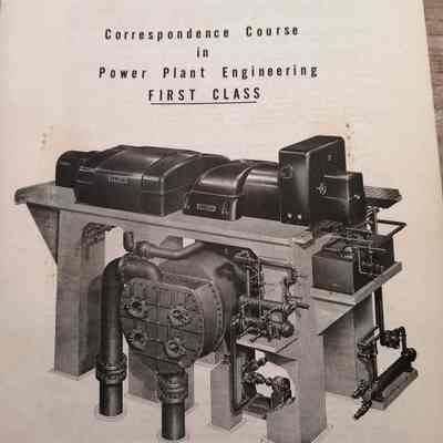 Correspondence course in plant engineering first class