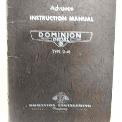 Advance instruction manual. Dominion Diesel. Type D40