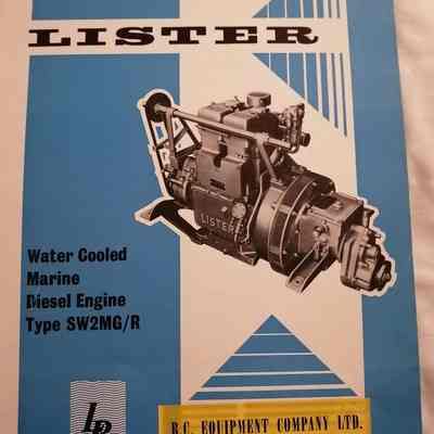 Lister. Water cooled marine diesel engine. Type SW2MG/R