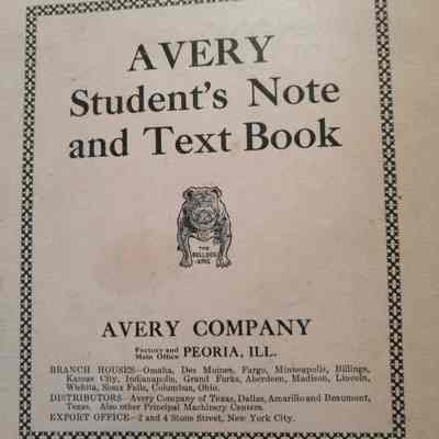 Avery student's note and text book