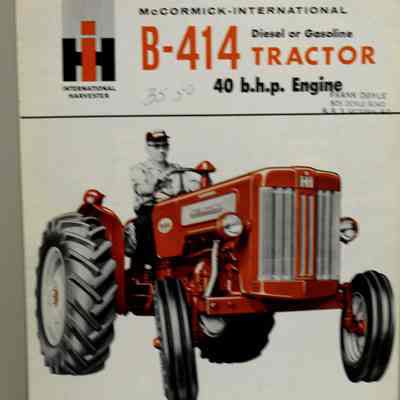 Diesel or gasoline B-414 tractor. 40 b.h.p engine.