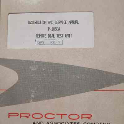 Instruction and service manual. P-1050A. Remote dial test unit