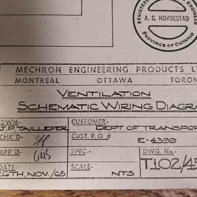 Ventilation schematic wiring diagram.
