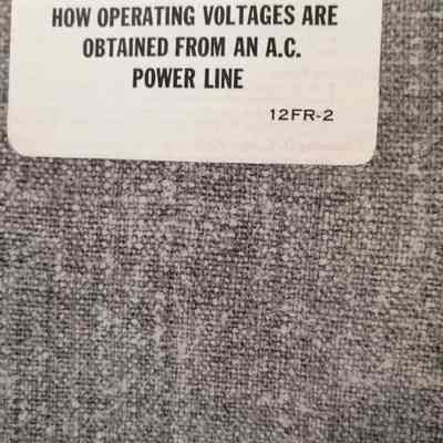 How operating voltages are obtained from an a.c. power line