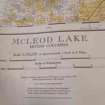 McLeod Lake. British Columbia. Map.