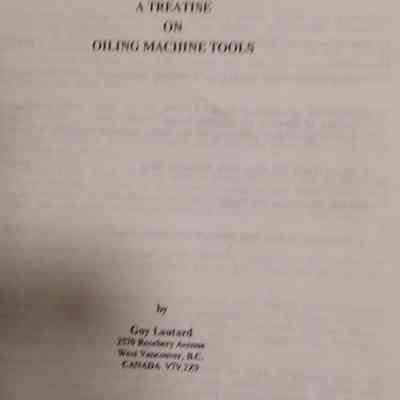 Treatise on oiling machine tools