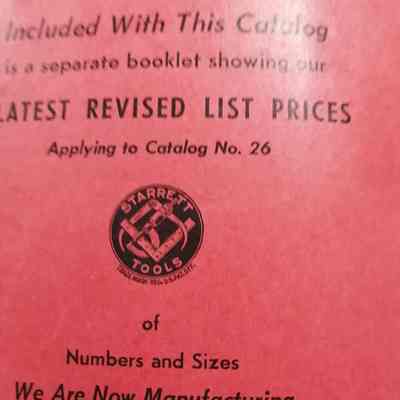 Starrett. Catalog 26. Latest revised list prices.