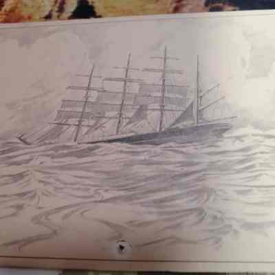 Drawing of a schooner