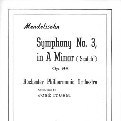 Insert - José Iturbi, Rochester Philharmonic Orchestra-Mendelssohn Symphony No 3 in A Minor(Scotch) Op 56-Victor M699(1940)