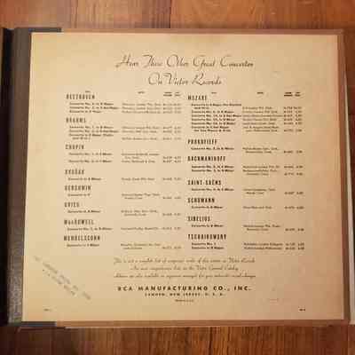 Liner - Wilhelm Bachaus, New Symphony Orchestra-Grieg Concerto in A Minor-Victor DM204-1940