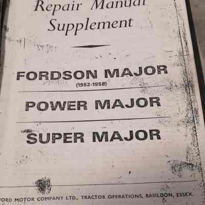 Repair manual supplement. Fordson Major (1952-1958), Power Major and Super Major