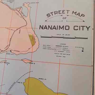 Street map of Nanaimo city. Map