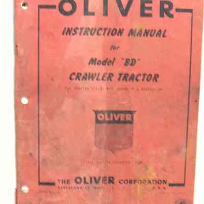 Oliver instruction manual for Model "BD" crawler tractor