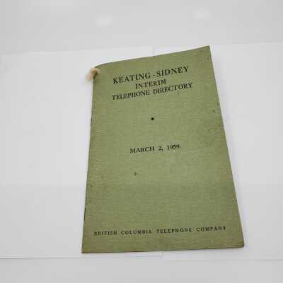Telephone Directory, Keating-Sidney Exchange 1959
