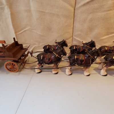 Figurine - Wagon and 6 China Horses