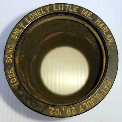 Cylinder Record, Bakelite - Only Lonely Little Me - Byron G. Harlan - 1909 - Indestructible 1025