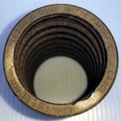 Cylinder Record, Bakelite - O Come All Ye Faithful - Westminster Abbey Choir - 1904 - Edison Bell Record 6390 - Christmas (unrecorded)