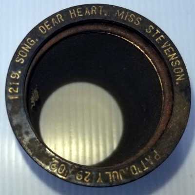 Cylinder Record, Bakelite - Dear Heart - Elise Stevenson - 1908 - Indestructible 1219