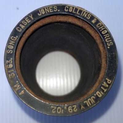 Cylinder Record, Bakelite - Casey Jones - Arthur Collins - 1910 -Indestructible 3163 - Pop