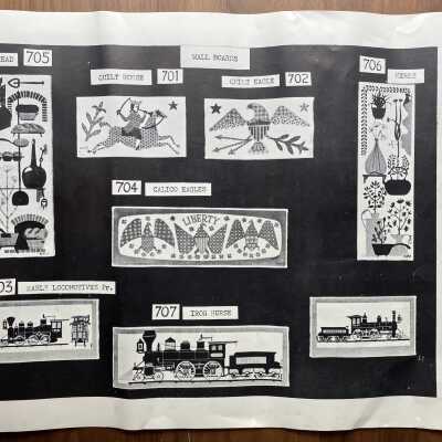 Quilt Eagle 702, top row, center right.: From “Country Prints in Frames Designed by Robert Darr Wert”, p.10, c.1960.