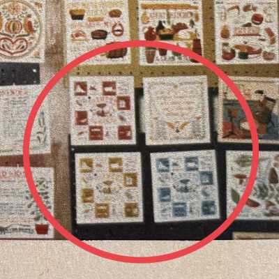 Farmer’s Almanac (TK) tile in three colorways.: Cropped from image below.