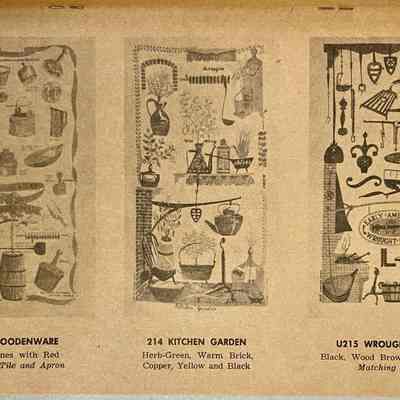 Kitchen Garden 214 towel/wallhanging, center.: From “Country Prints by Robert Darr Wert and Neighbors”, c.1963. Image: Michael J. Dawson