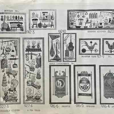 Rooster Vane 97-9 Pair, upper right corner, second from top.: From “Country Prints in Frames Designed by Robert Darr Wert”, p.5., c.1960.