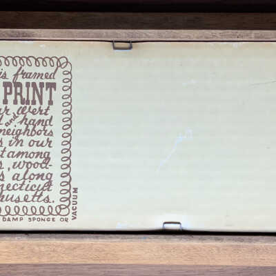 Back of farm print with Country Prints branding.
