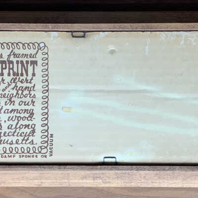 Back of Village print with Country Prints branding.