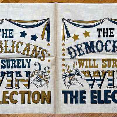 Both sides printed on one piece of linen