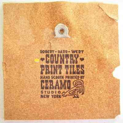 Tile back with Country Print Tiles/Ceramo Studio imprint.