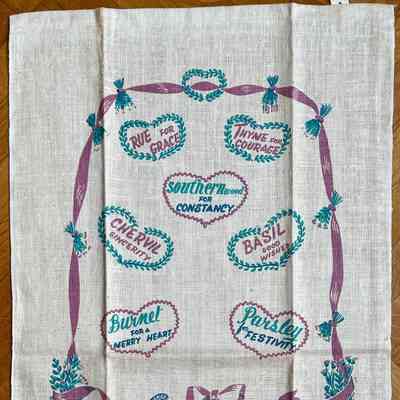 Towel, Wallhanging: Herbs of the Heart (TK), Blue