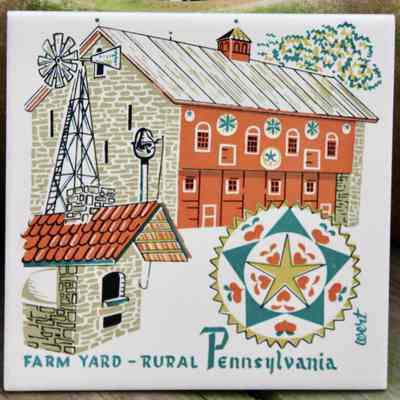 Matching tile: Barn Hex 551.: Image: CuriousandVintage, Etsy.com