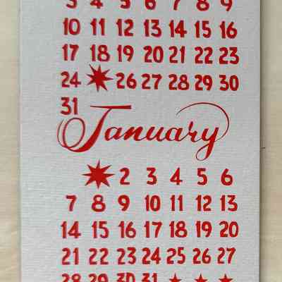 Calendar attached to print.