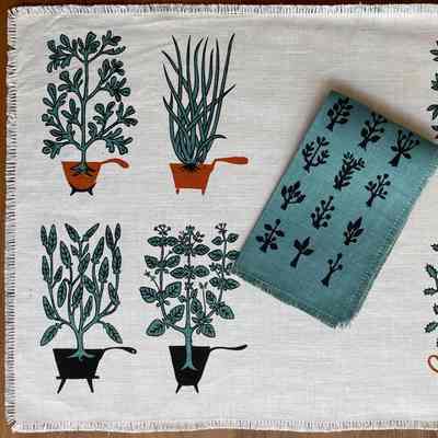 Placemat: Herbs 132, Blue