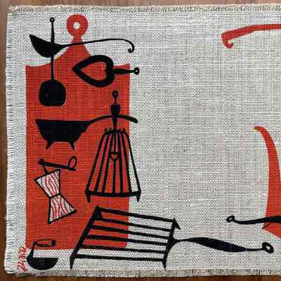 Placemat: Cookout 148, Black and Red on Natural