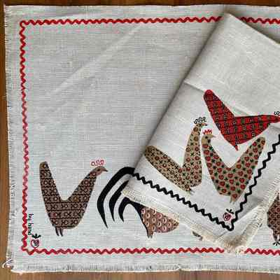 Placemat: New Flock 123, c.1953, Red (TK)