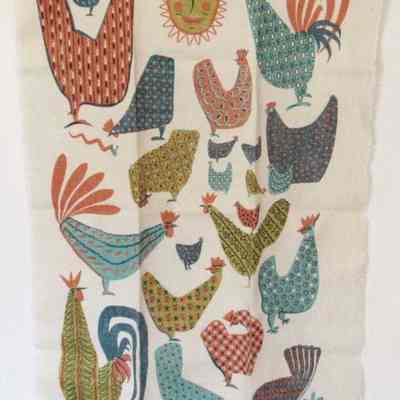 Matching towel/wallhanging: Calico Morn; see “Towels/Wallhangings”.: Image: VelouriaVintage, Etsy.com