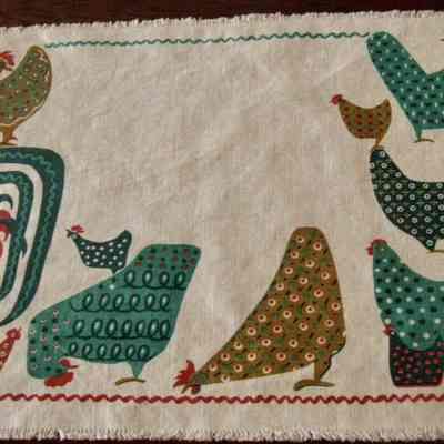 Matching placemat: Calico Morn (TK); see “Placemat Sets”.: Image: Kate Albright, Backtothe60s, Etsy.com