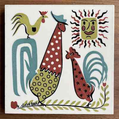 Matching tile: Early Birds (TK); see “Country Print Tiles”.: PKM collection.