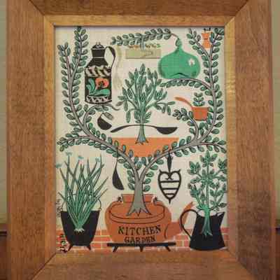 Framed Print: Kitchen Garden 97-3, in c.1960 Country Prints frame.: Image: Jill Lary-Sand/CleaninHouse, Etsy.com