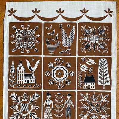 Towel, Wallhanging: Quilts 203, c.1954, Brown