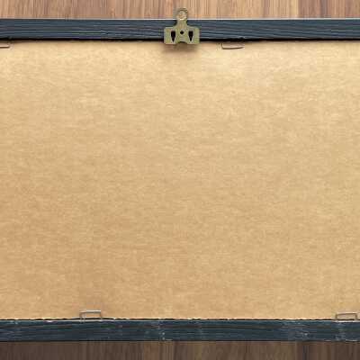 Back of frame with handwritten notation of item number and frame color, 612-4 BLK, upper right corner.