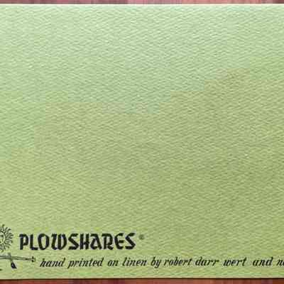 Card back with Plowshares imprint.