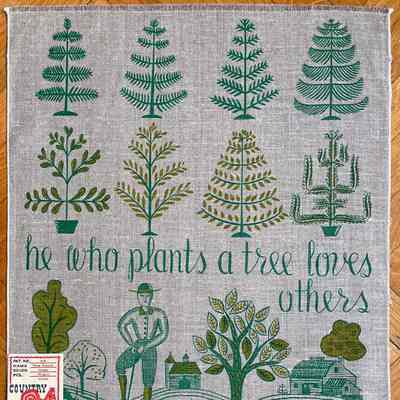 Towel, Wallhanging: Tree 208, Green