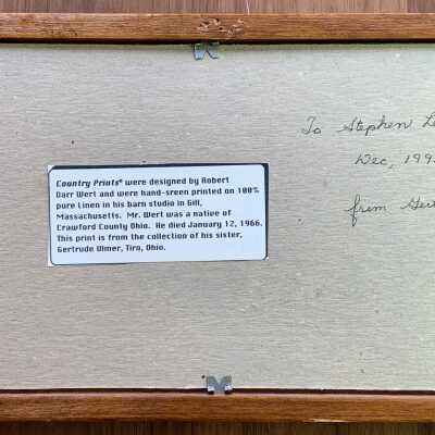 Back of frame with notations.